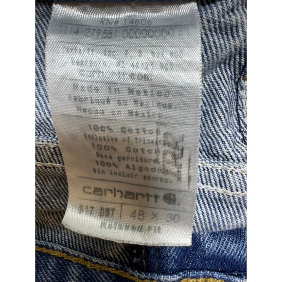 Vtg Carhartt Men’s B17 DST Relaxed Fit Jeans Sz 48X30 Work Wear Grunge Skater - Picture 2 of 9